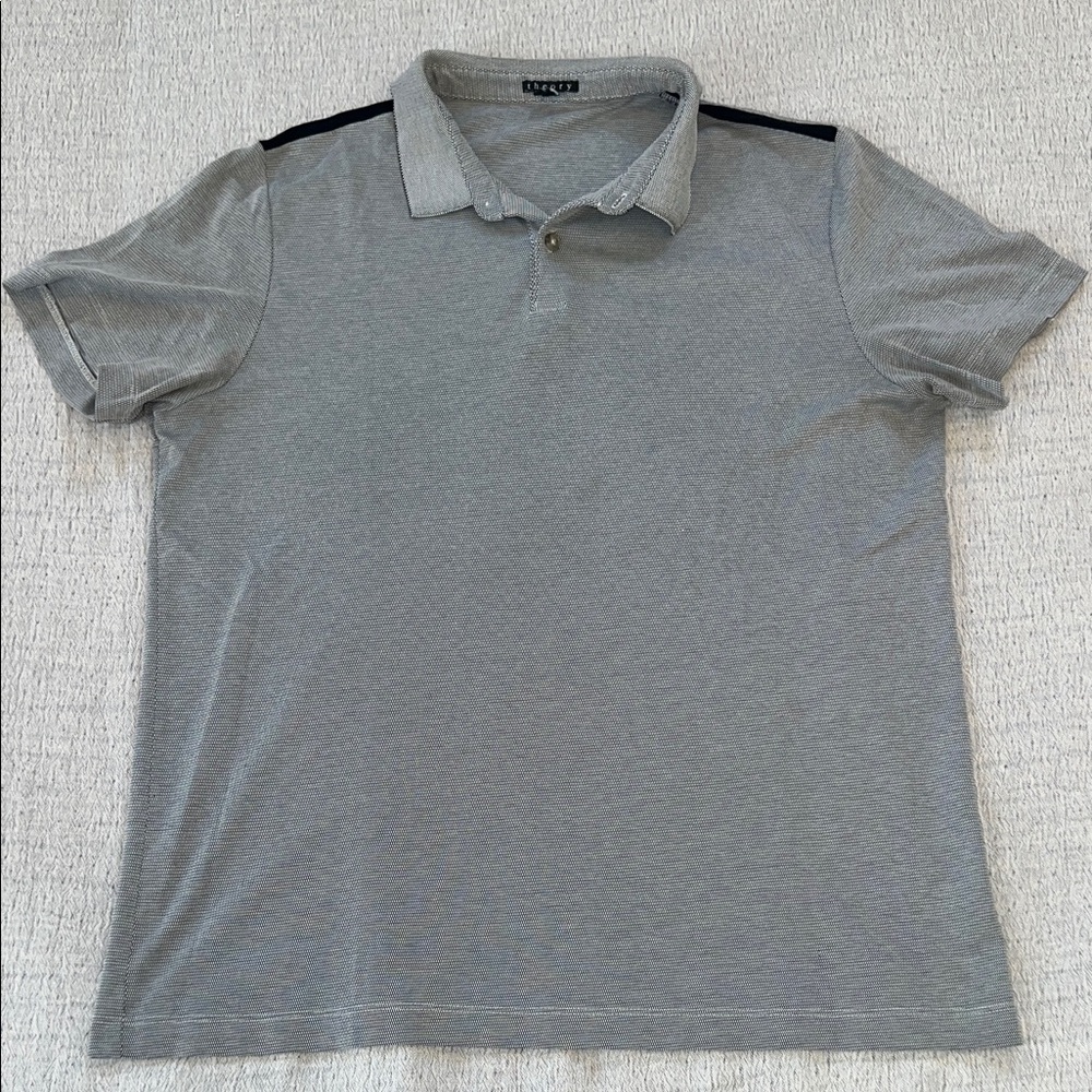 Theory Gray Polo Shirt with Black Accents